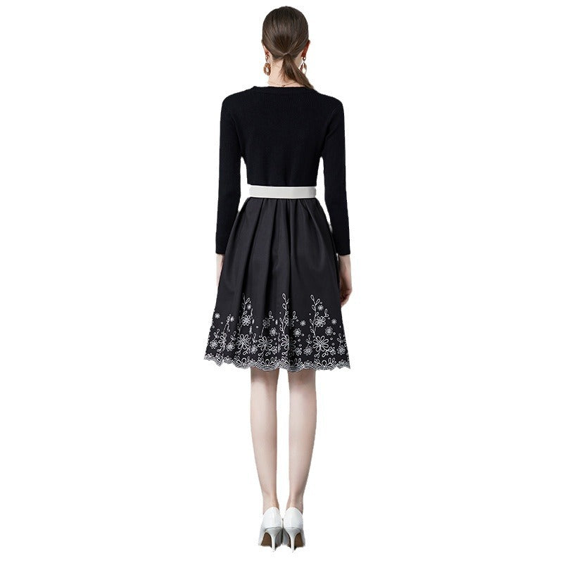 Dame Elegant Blomster Fit og Flare Kjole Stilla