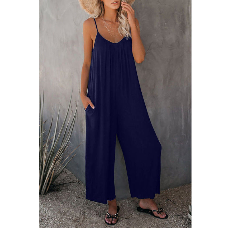 Dame let ærmeløs jumpsuit med lommer Stilla