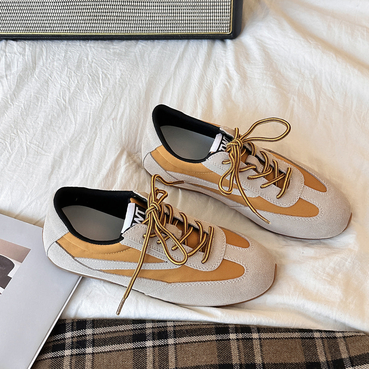 Femme SUEDE Snøre Retro Sneakers Stilla