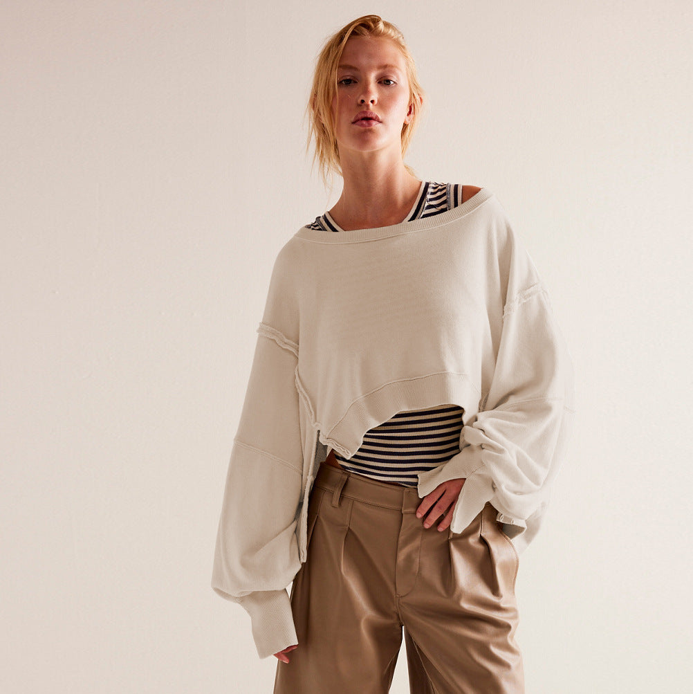 Dame afslappet oversized sweater med voluminøse ærmer og blødt materiale Stilla