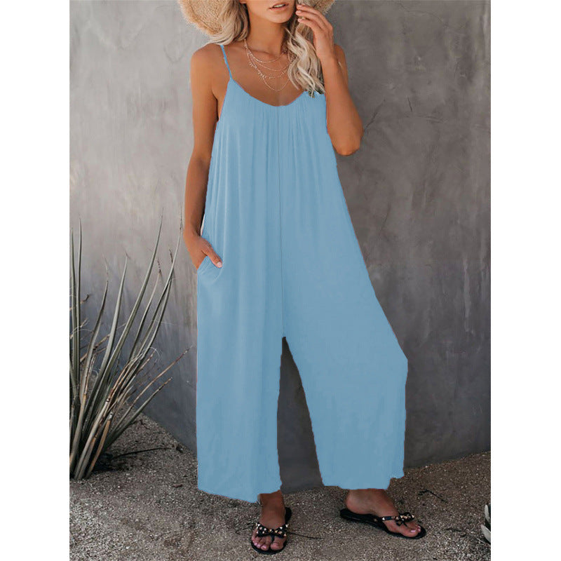 Dame let ærmeløs jumpsuit med lommer Stilla