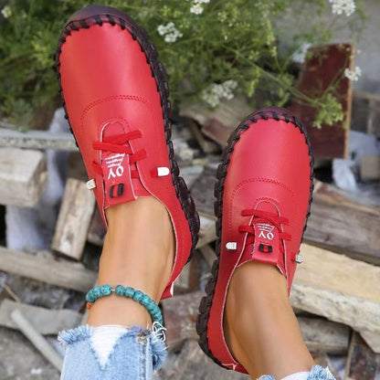 Dame behagelige Håndlavede Læder-Sneakers med elastiske indlæg Stilla