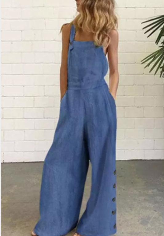 Femme Stilfuld Vidbenet Overalls-Jumpsuit Stilla