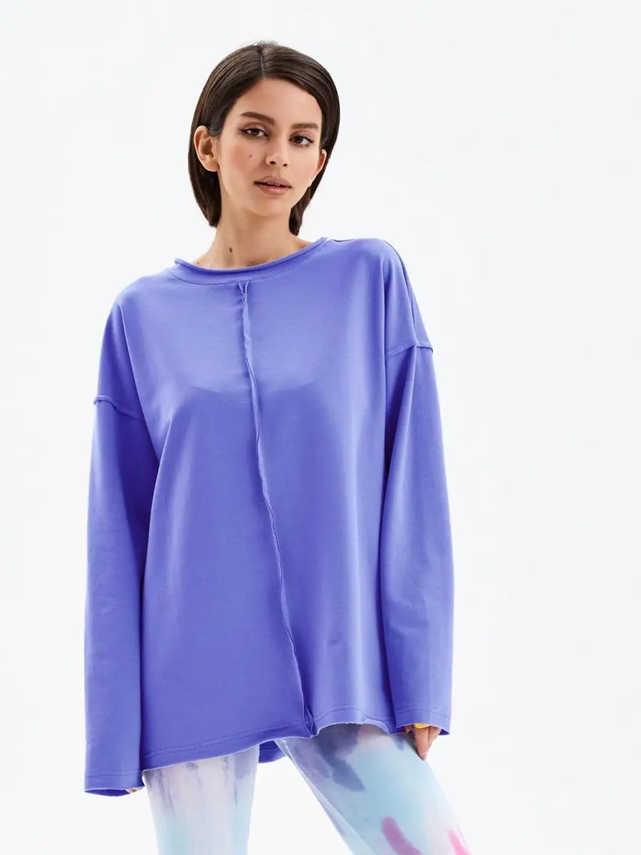 Dame afslappet oversized sweatshirt med fashionable detaljer Stilla