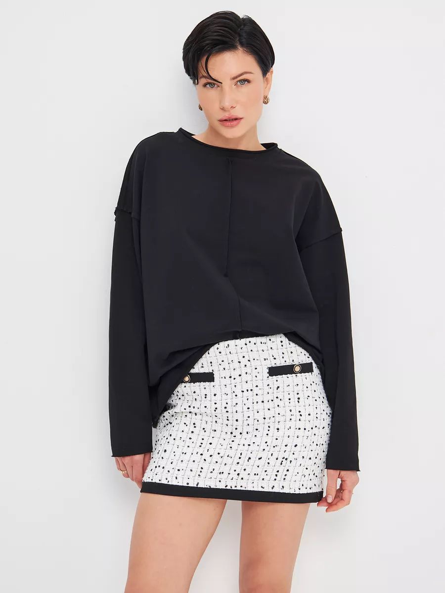 Dame afslappet oversized sweatshirt med fashionable detaljer Stilla