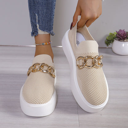 Dame Mode Sneakers med glitrende kæde dekoration Stilla