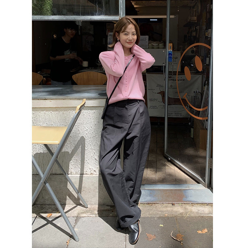 Dame elegant højtaljede culotte med praktiske folder og bredt ben Stilla