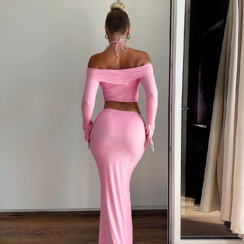 Dame Elegant Cut-Out Aftenkjole med off-shoulder Design Stilla