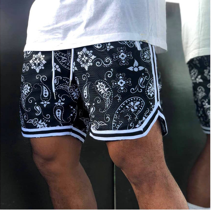 Herrer farverige badshorts med praktisk baglomme og elastisk liv Stilla