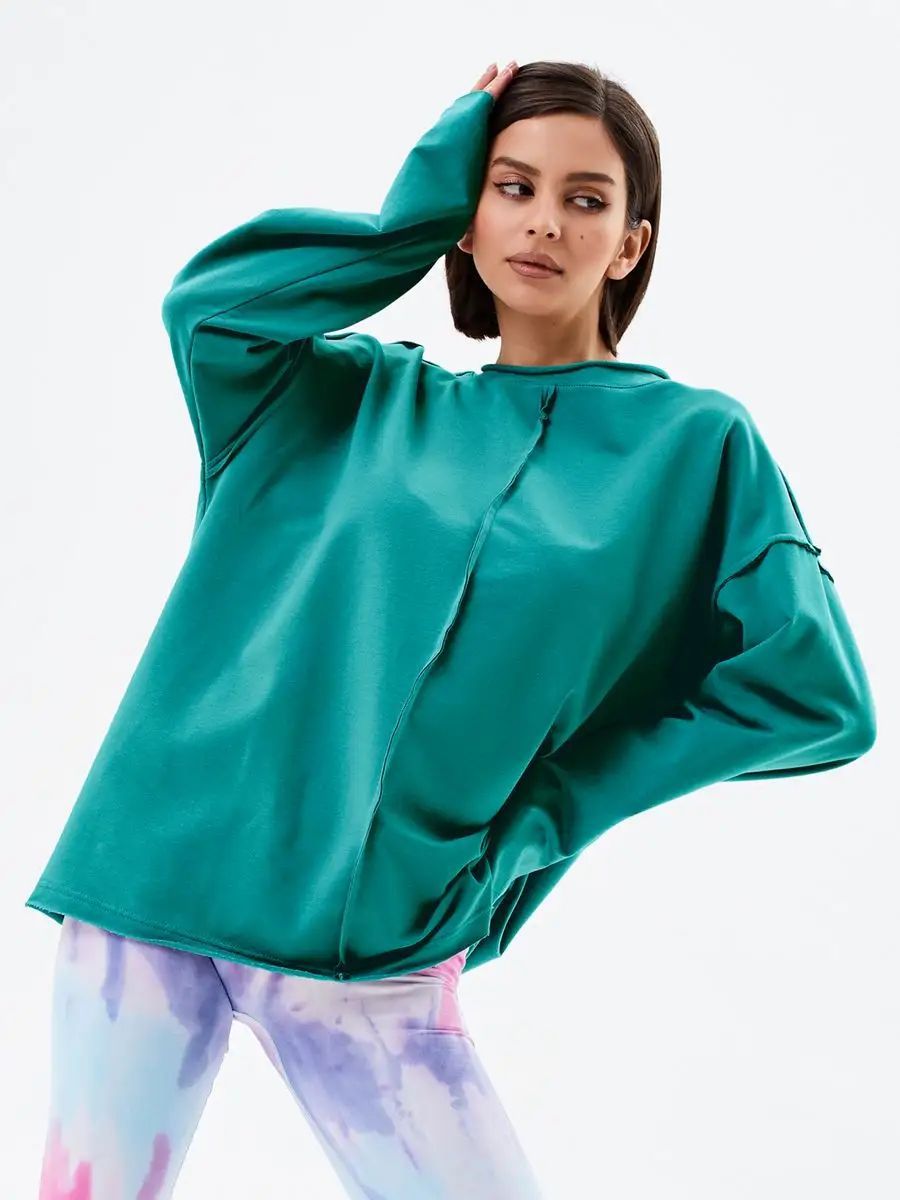 Dame afslappet oversized sweatshirt med fashionable detaljer Stilla