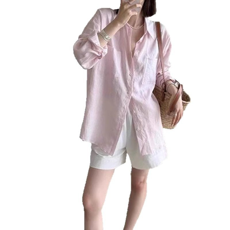 Dame afslappet bluse i let bomuldsblanding med fine knapdetaljer Stilla