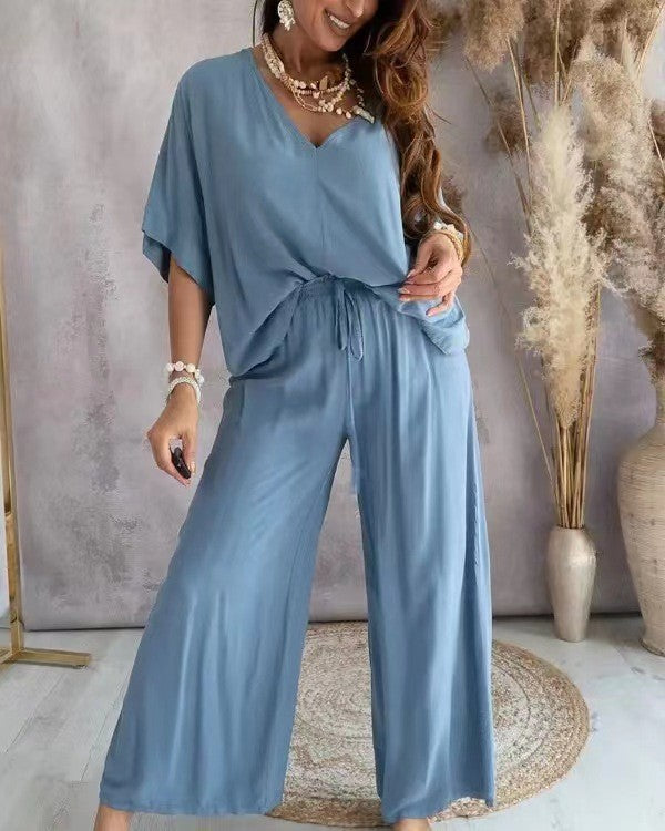 Dame let jumpsuit med bred pasform og elastisk talje Stilla