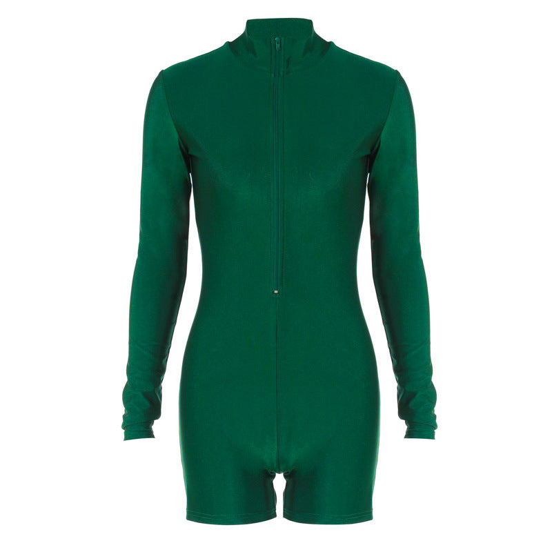 Damer Højhævet Langærmet Jumpsuit med figursyet Snit og praktisk Lynlås Stilla