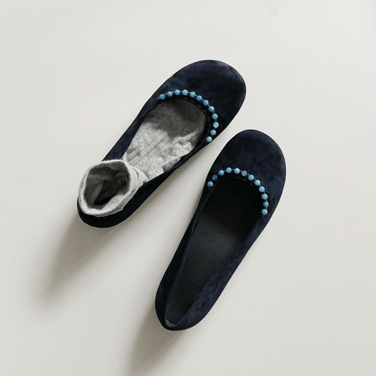 Damer Elegante Flade Ballerina Sko med Dekorativt Udsmykket Accent Stilla