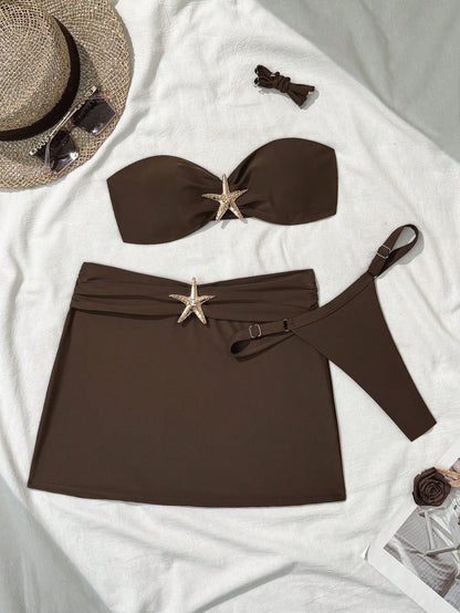 Dame Bandeau Badetøjsæt med Overdel Stilla