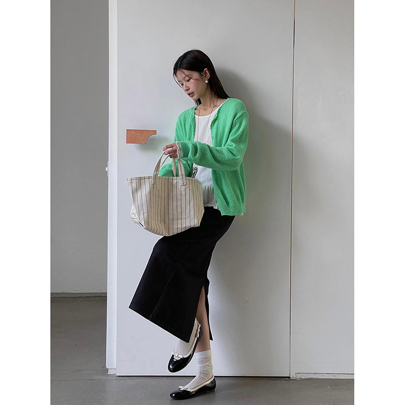 Dame Denim-maxiskørt med lige pasform og elegant udvikling Stilla