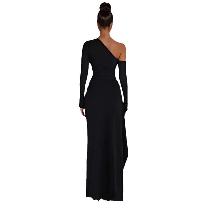 Dame Elegant En-skulder-aftenkjole Stilla