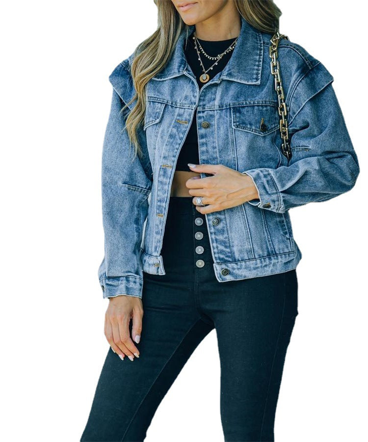 Dame Denim-jakke i afslappet oversized-snits Stilla