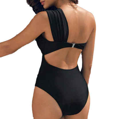 Dame Enkelt Badebadetøj med kreativ Cut-Out og asymmetrisk Design Stilla