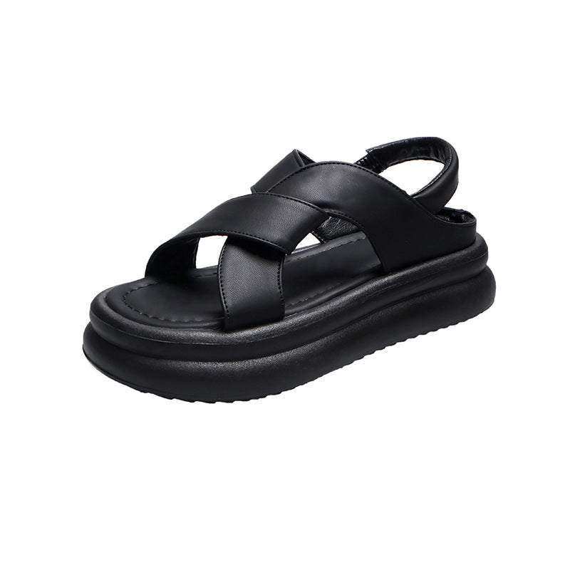 Dame afslappede remsandaler med moderne krydsremdesign og skridsikker sål Stilla