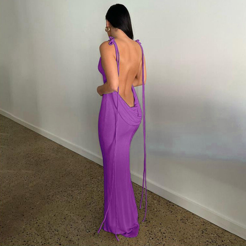 Dame Elegant Draperet Slipkjole Stilla