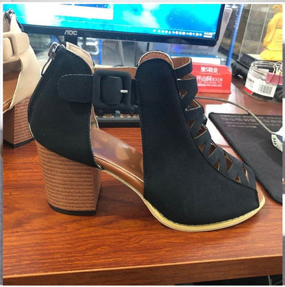 Dame blokhæle ankelstøvler med moderne snøre-design Stilla