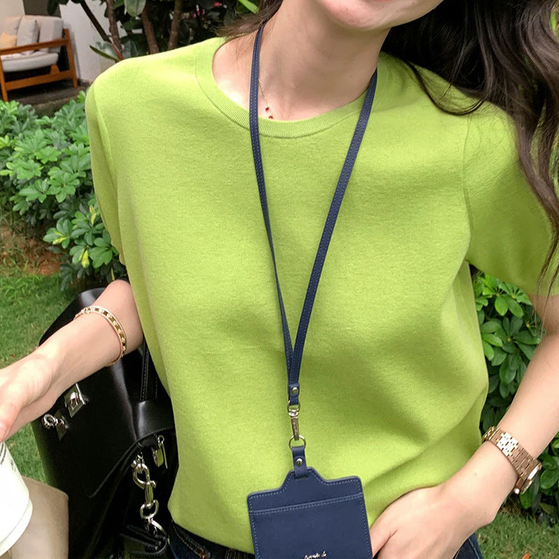 Dame afslappet bomulds overdel med minimalistisk skæring og elastisk talje Stilla