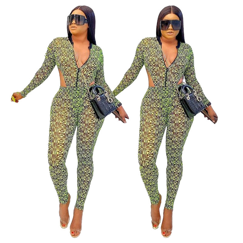 Dame Cut-Out Jumpsuit med raffineret geometrisk design Stilla