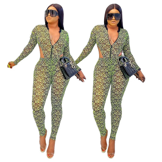 Dame Cut-Out Jumpsuit med raffineret geometrisk design Stilla
