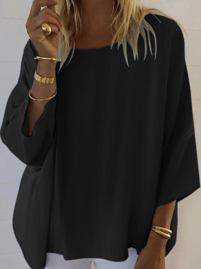Dame stilfuld oversized bluse skjorte med afslappet snit og mange bære muligheder Stilla