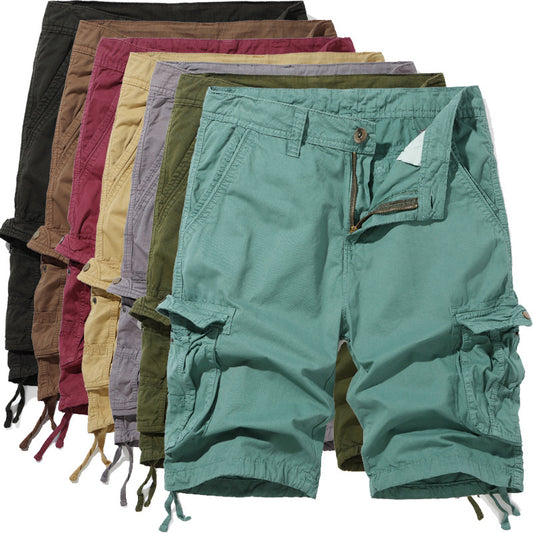 Herre cargo-shorts med flere lommer og justerbare snoretræk Stilla