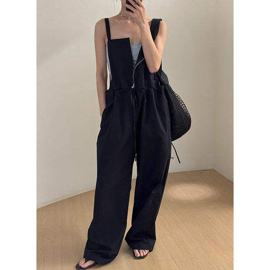 Dame Casual Jumpsuit-Bukser med justerbare stropper og funktionelle lommer Stilla