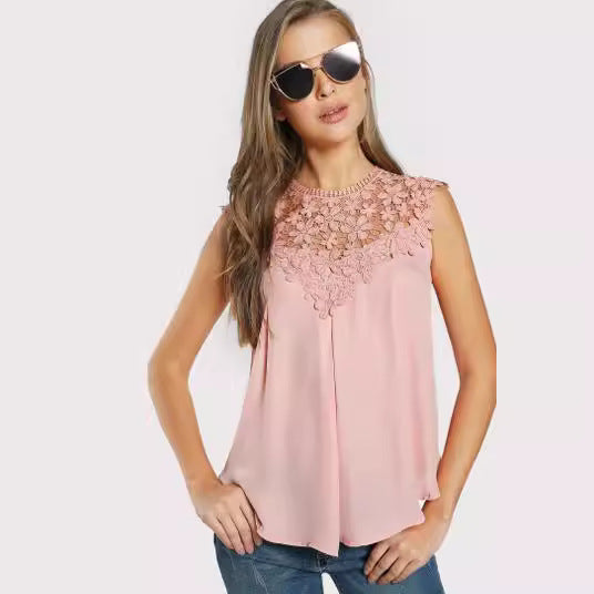 Dame bluse med filigrane broderidetaljer og elegant snit Stilla