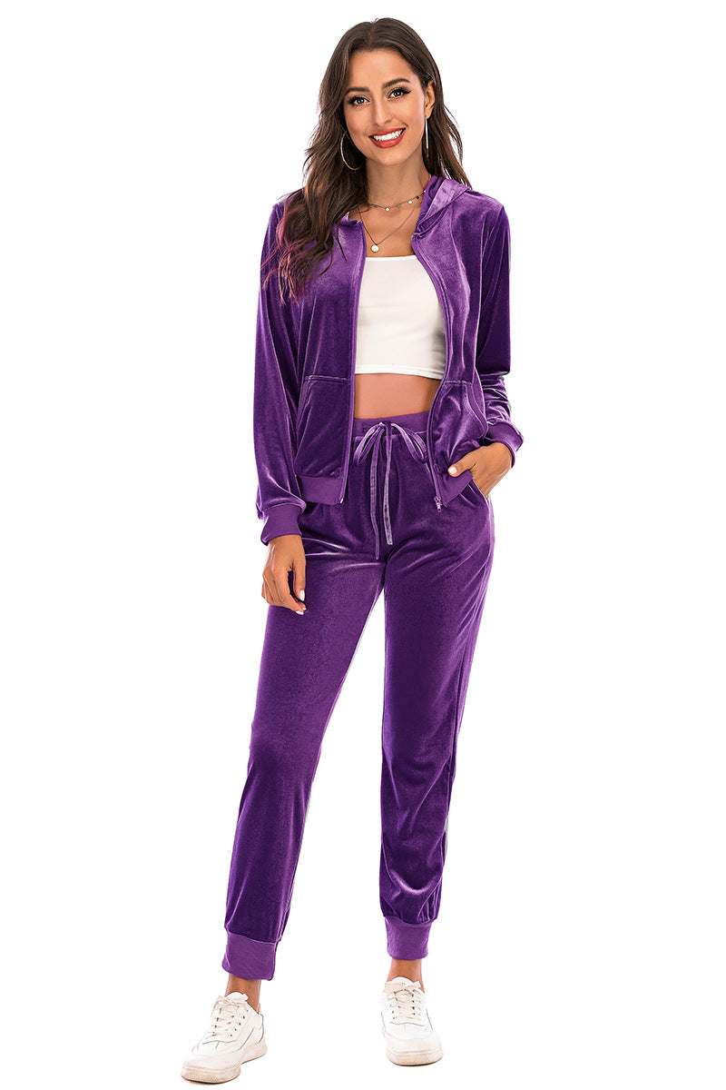 Dame Velours Fritidsdragt Stilla