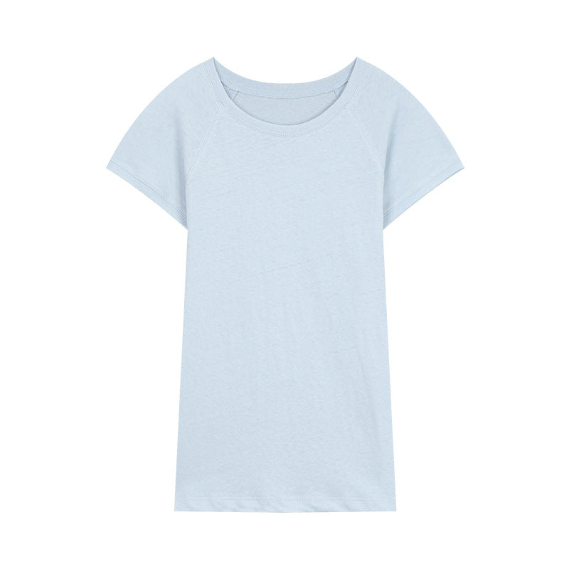 Dame afslappet kortærmet T-shirt med moderne snit og åndbar bomuldsstruktur Stilla