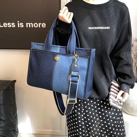 Dame Denim Laptop Tote Stilla