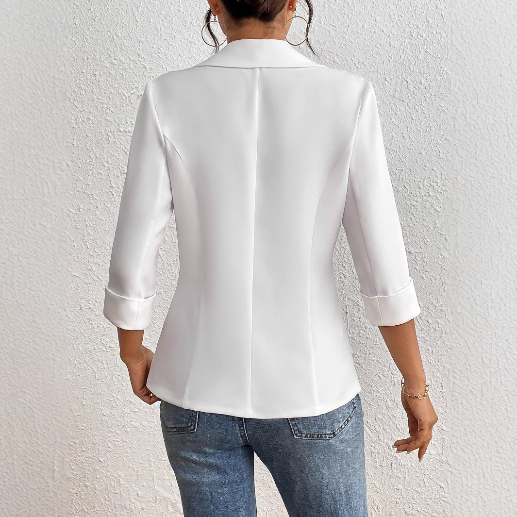 Dame Elegant Blazer med 3/4-ærmer og smal pasform Stilla