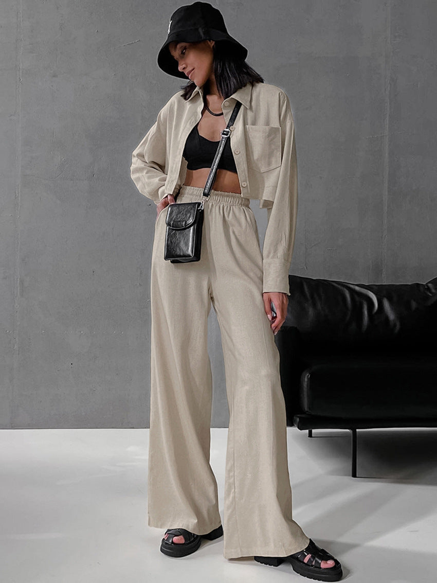 Dame afslappet bluse i åndbart hørmix med påsat lomme og minimalistiske detaljer Stilla