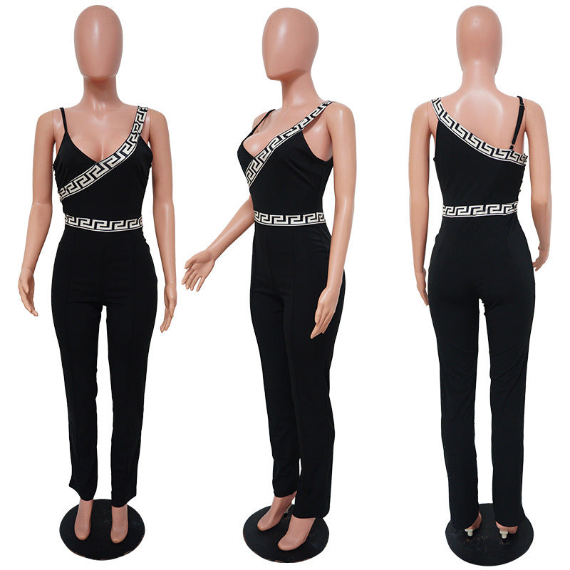 Dame elegant jumpsuit med glamourøst design og justerbar strop Stilla