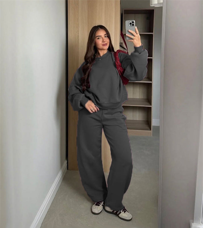 Dame afslappet oversized sweatshirt- og joggingbuksesæt Stilla