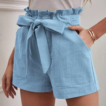 Dame Tailored Shorts med slips og praktiske lommer Stilla