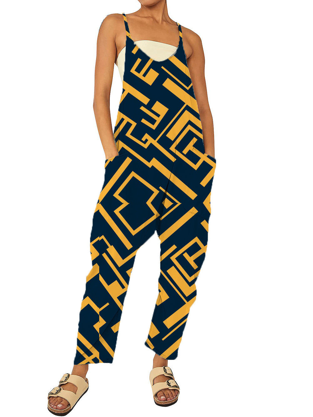 Dame jumpsuit med unikt grafikdesign Stilla