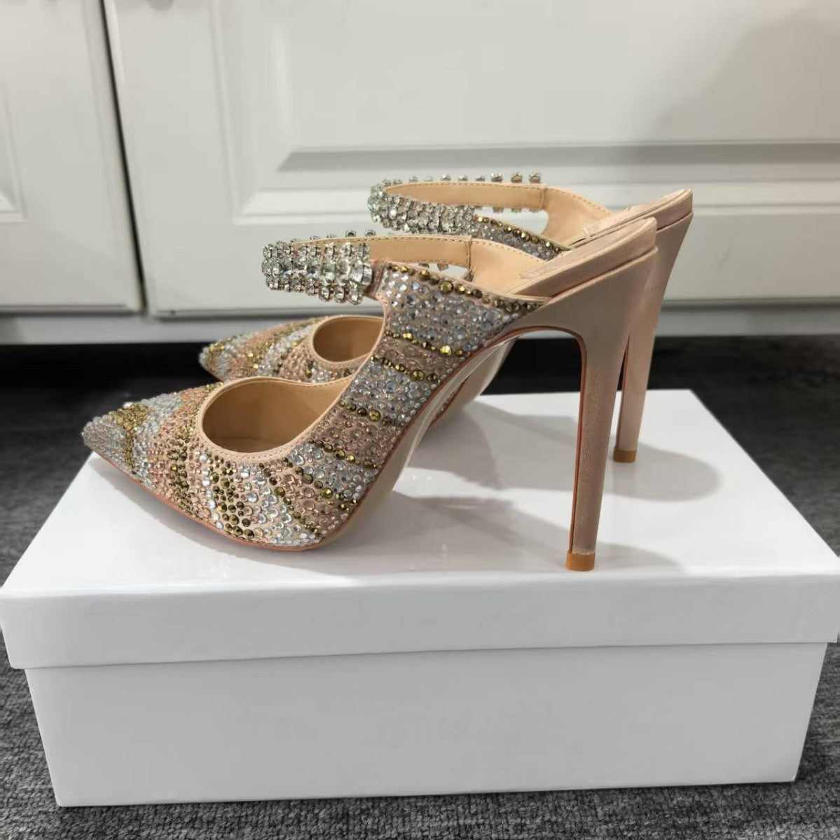 Femme Krystaldekoreret Slingback-Hæle Stilla