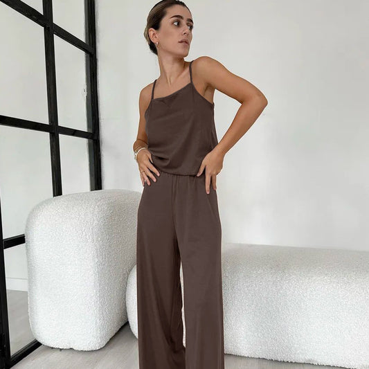 Damer afslappet jumpsuit med smalle stropper og bredt ben Stilla