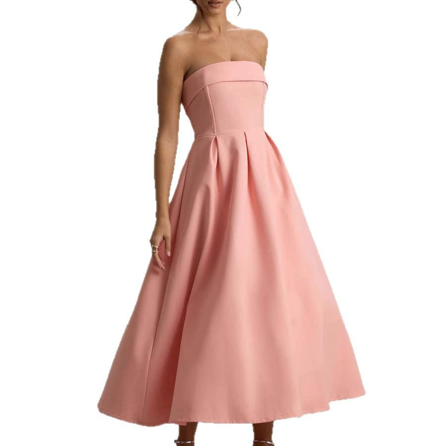 Dame elegant A-linie aftenkjole med talje-betonet design Stilla