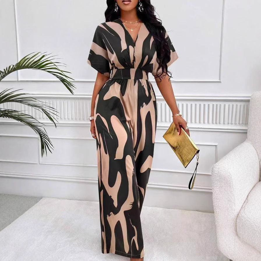 Dame langærmet jumpsuit med fashionable mønster Stilla