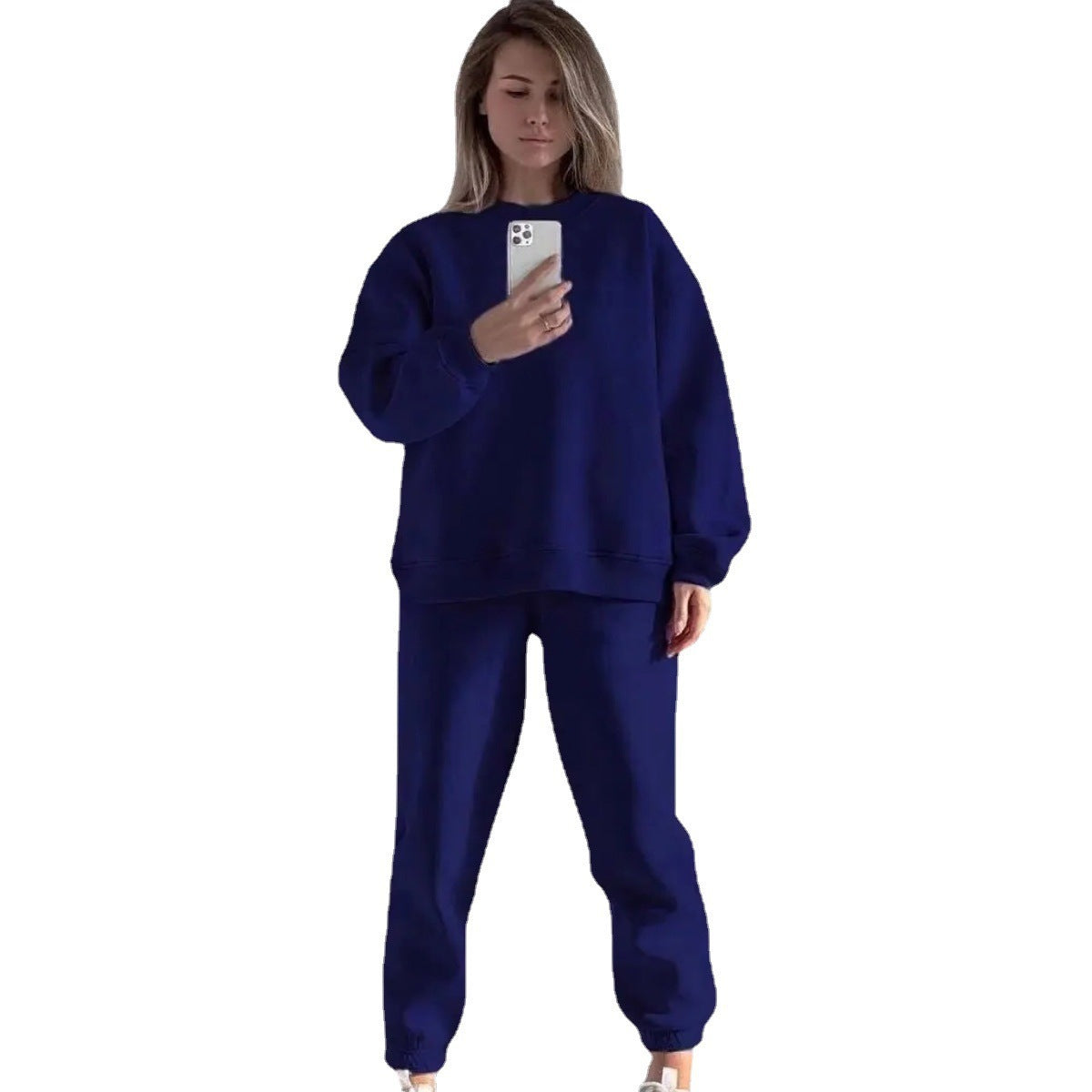 Dame afslappet fleece træningssæt med høj talje Stilla