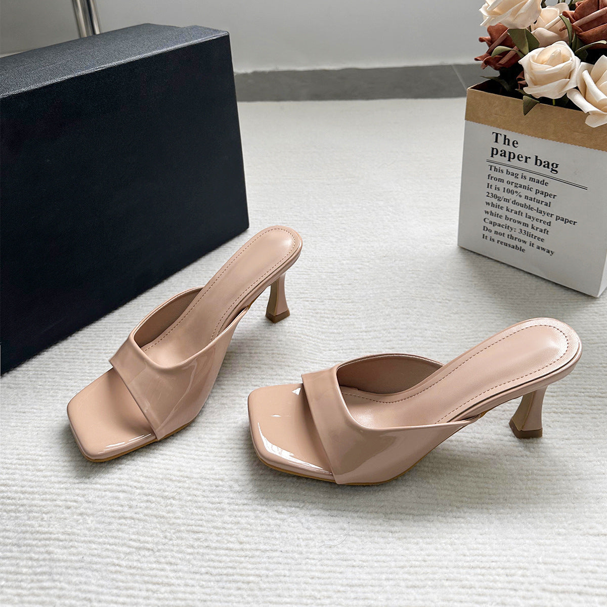 Dame Elegant Blokhæls Rutsjsandaler Stilla