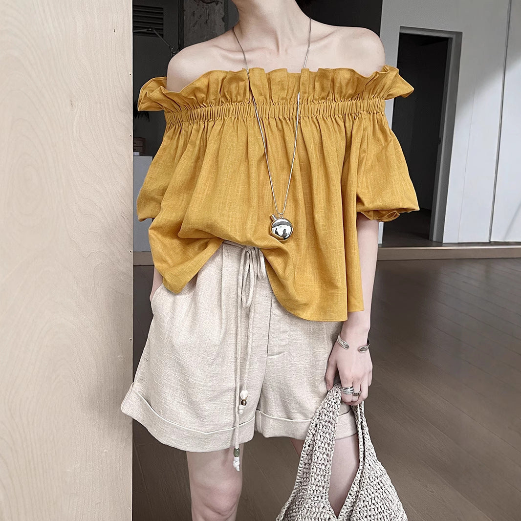 Dame afslappede shorts med elastisk talje og let stof Stilla