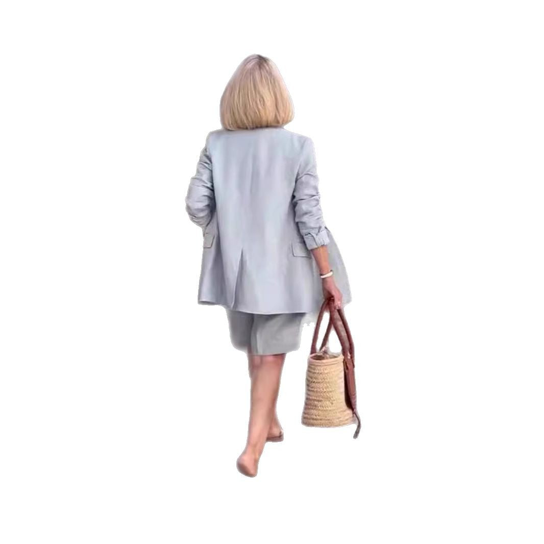 Dame Elegant fritidsblazer-sæt med shorts Stilla